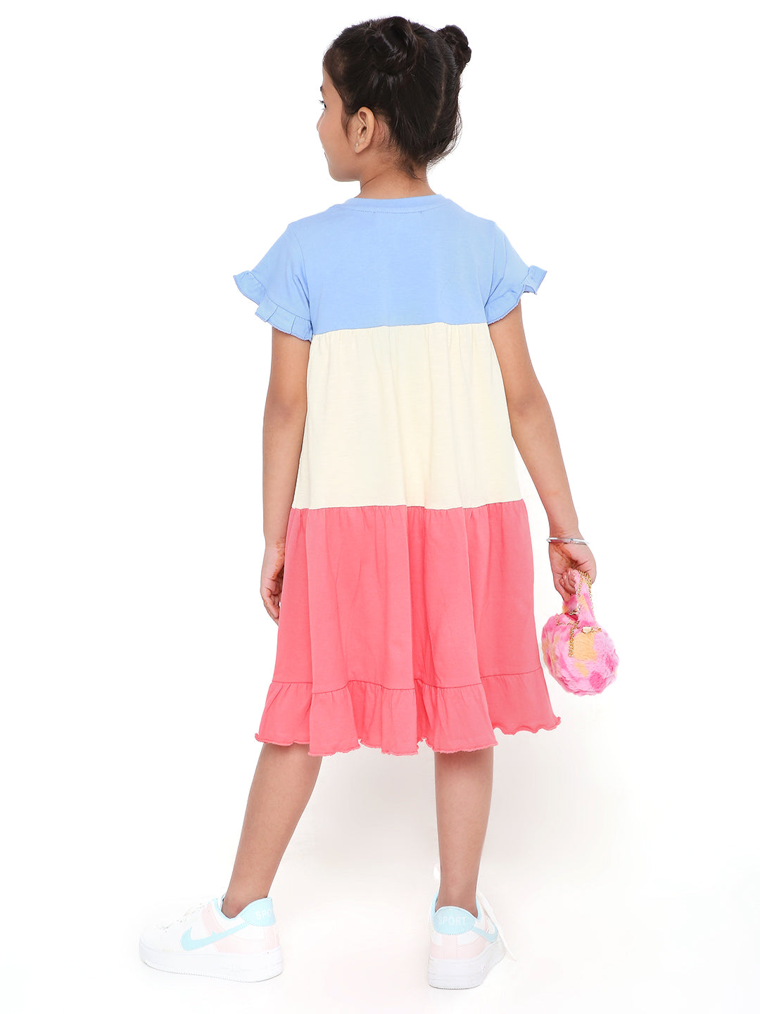 Kids Colourblock Flared Dress