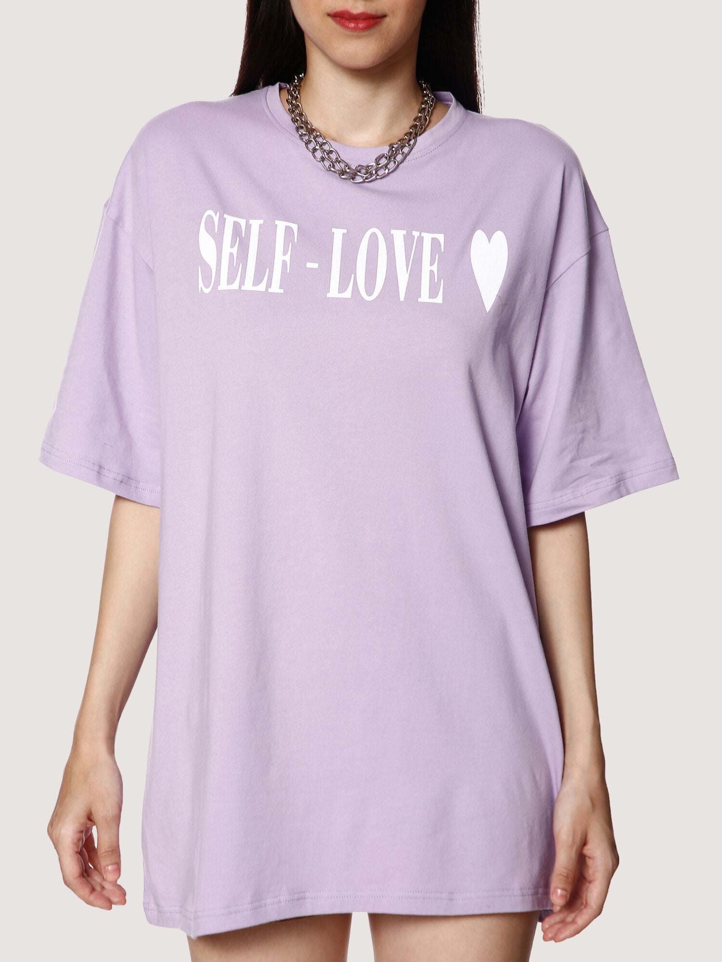 Slogan Printed Oversized Tshirt Self Love